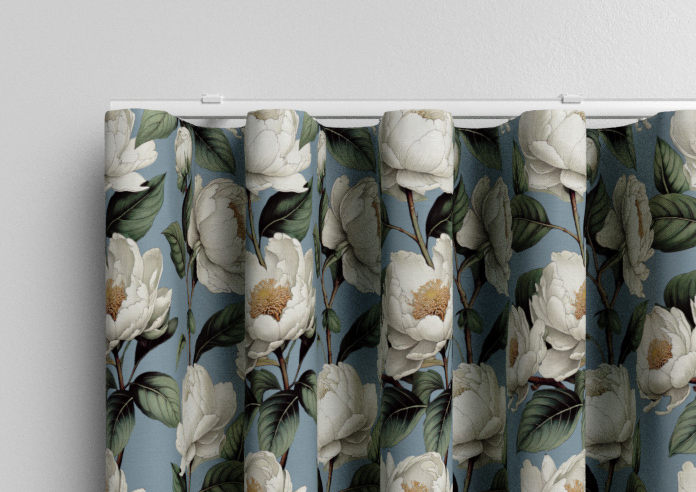 Henley, Henleys Vine Raffs Blue - Made to Measure Curtains - Image 13